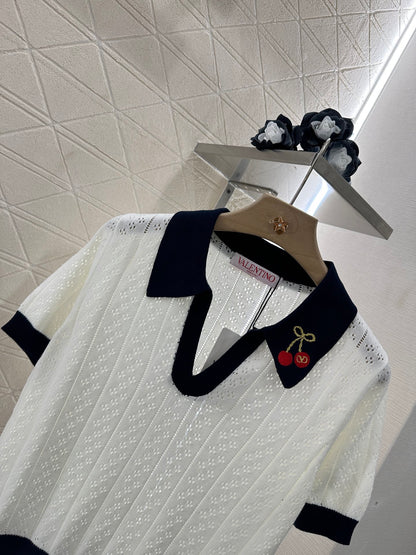 V*♥New Arrival Cherry knitted short sleeves