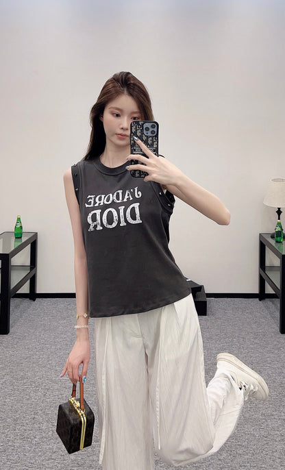 D*♥2025 new product Riveted cotton vest