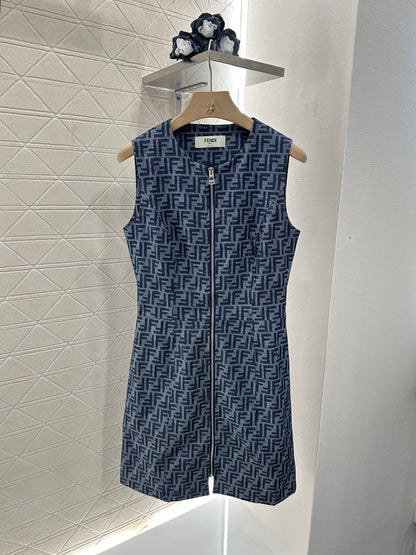 F*♥2025 new product Zipper vest dress