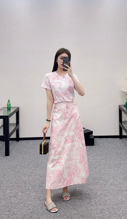 D*♥2025 new product Short-sleeved skirt suit