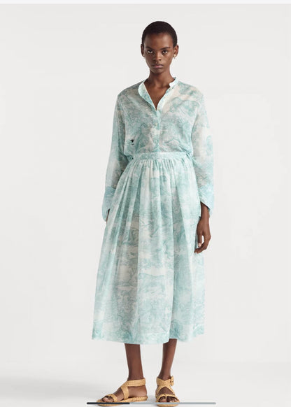 D*♥2025 new product Printed shirt and skirt set