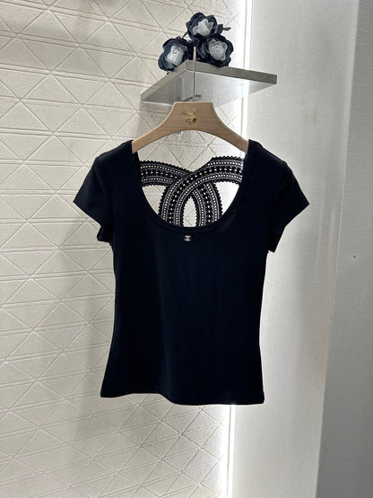 C*♥New product Hollow embroidered top