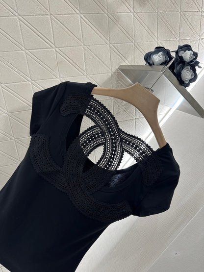 C*♥New product Hollow embroidered top