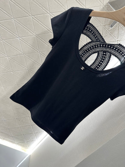 C*♥New product Hollow embroidered top