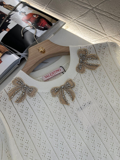 V*♥2025 new product Hollow knit top