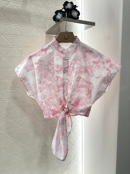 D*♥2025 new product Printed lace-up shirt