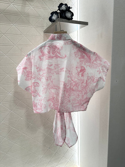 D*♥2025 new product Printed lace-up shirt