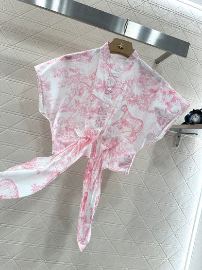 D*♥2025 new product Printed lace-up shirt
