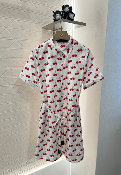 Louis *♥2025 new products Cherry belt dress