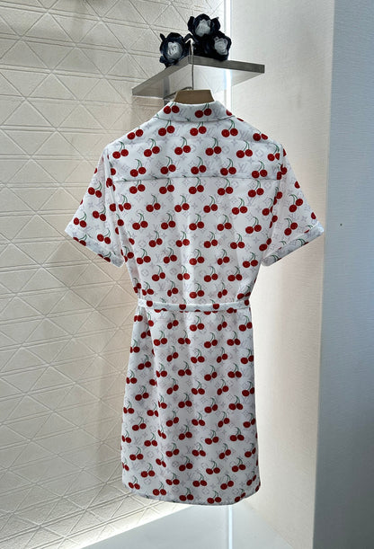 Louis *♥2025 new products Cherry belt dress