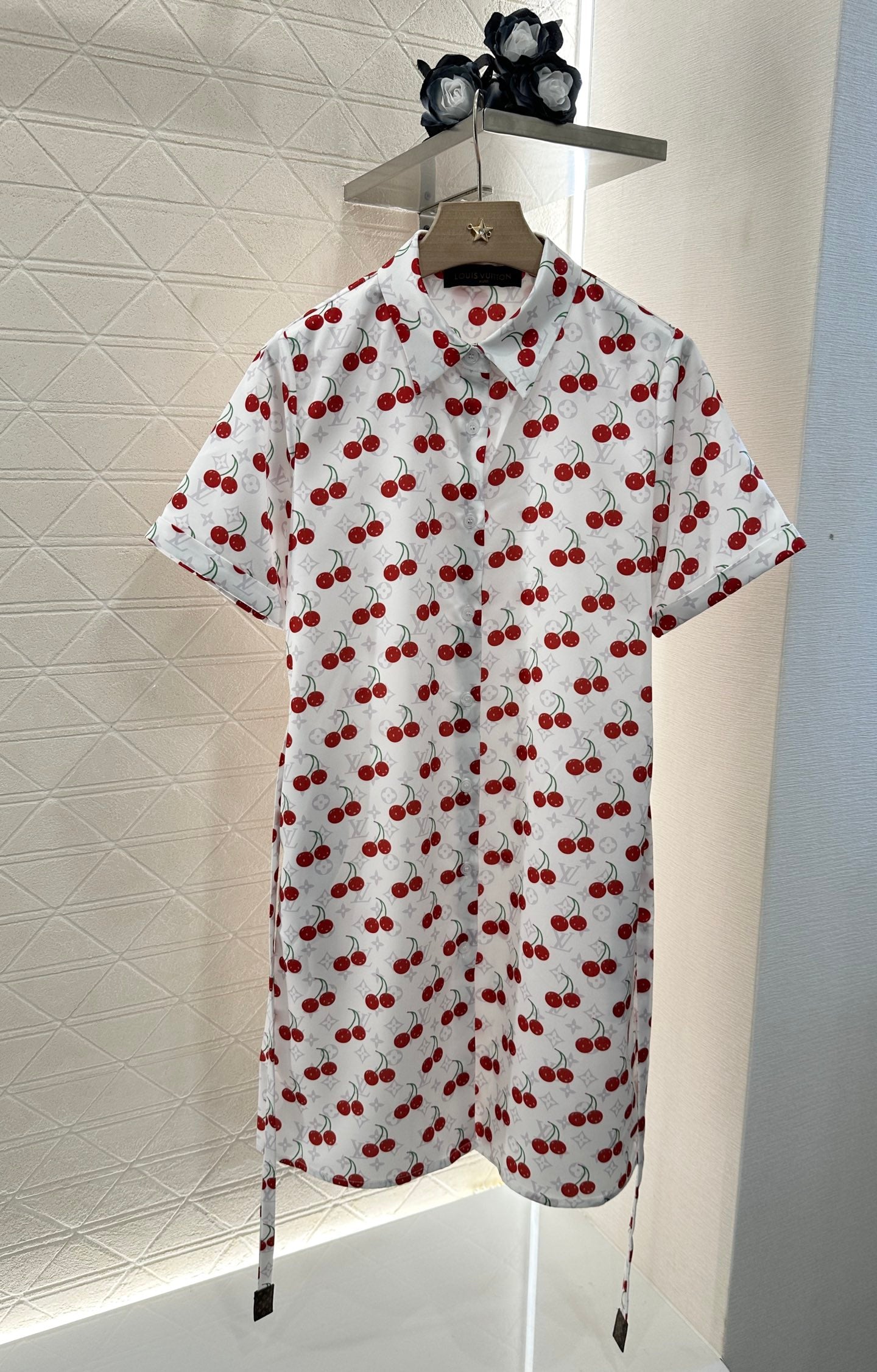 Louis *♥2025 new products Cherry belt dress