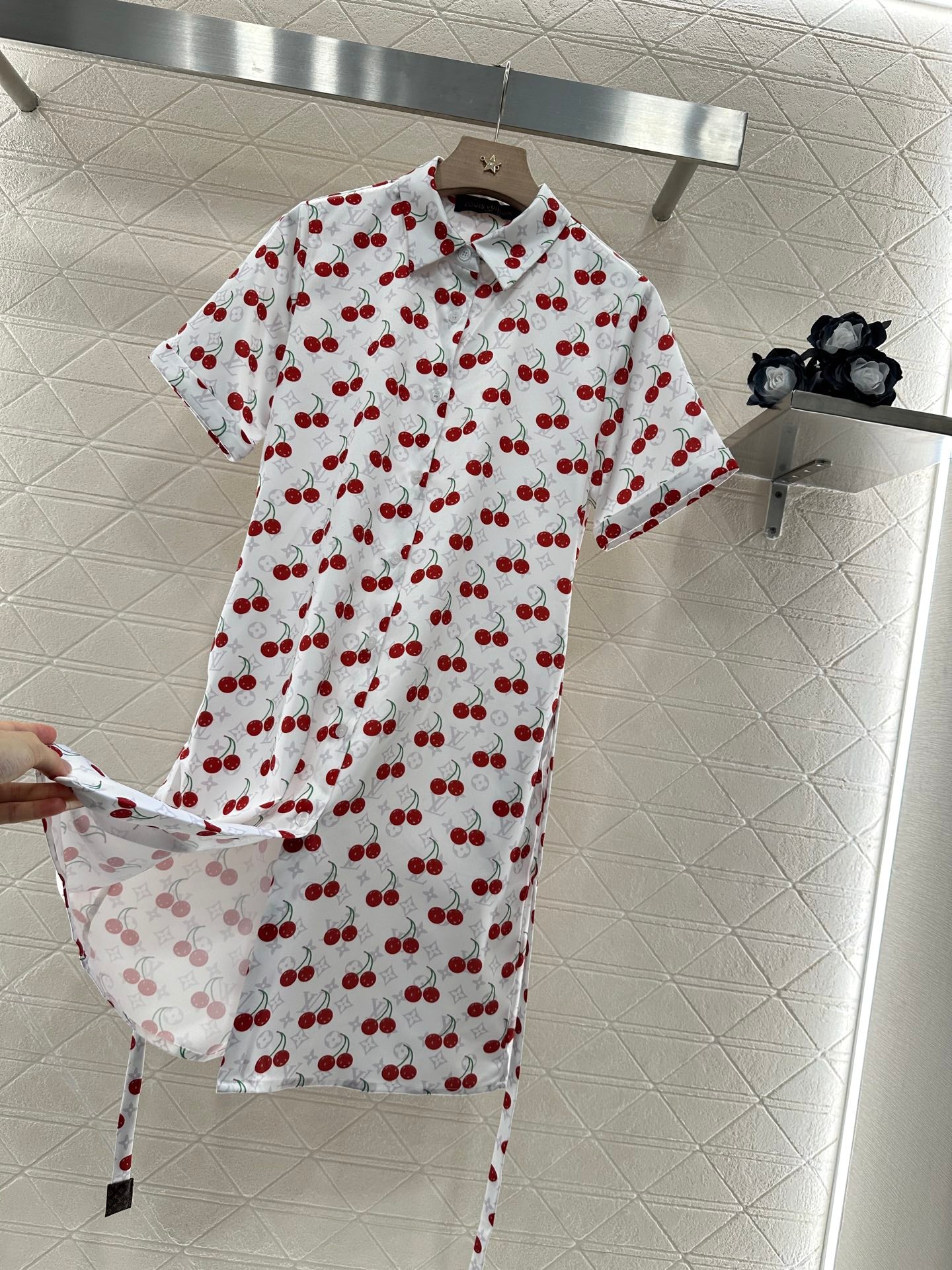 Louis *♥2025 new products Cherry belt dress