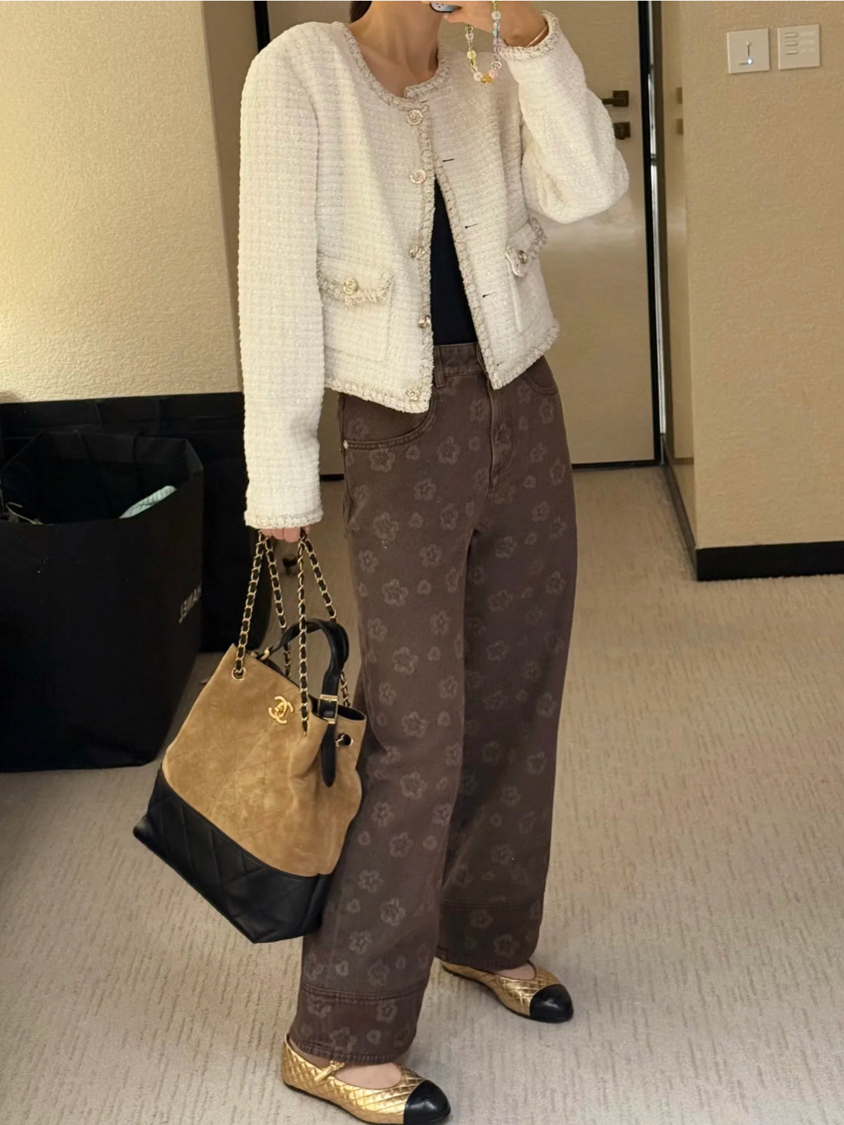C* new 25SS suede bag
