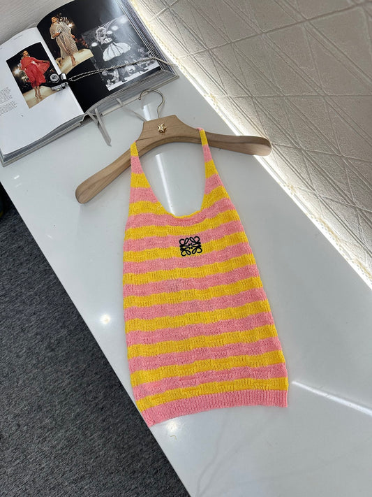 L*♥2025 new product Halter knitted vest