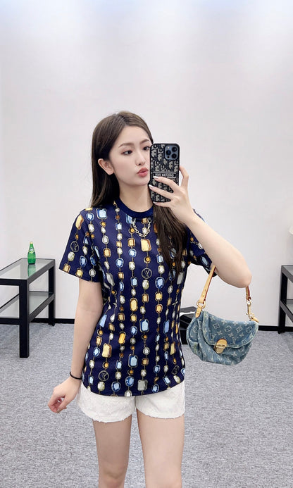 Louis *♥2025 new product Round neck printed chain