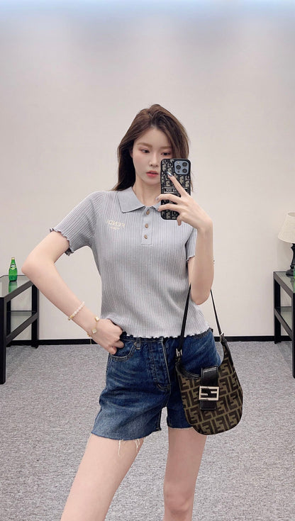 F*♥2025 new product Knitted short sleeves