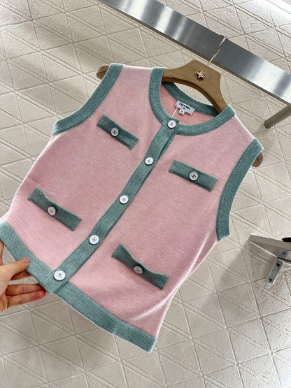 C*♥2025 new product Button knitted vest