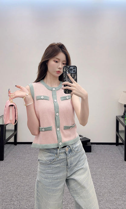 C*♥2025 new product Button knitted vest