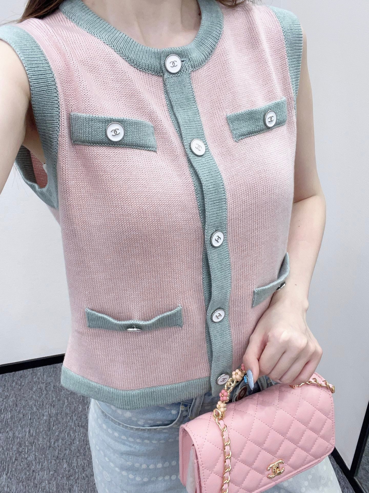 C*♥2025 new product Button knitted vest