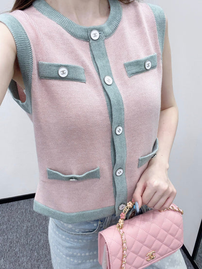 C*♥2025 new product Button knitted vest