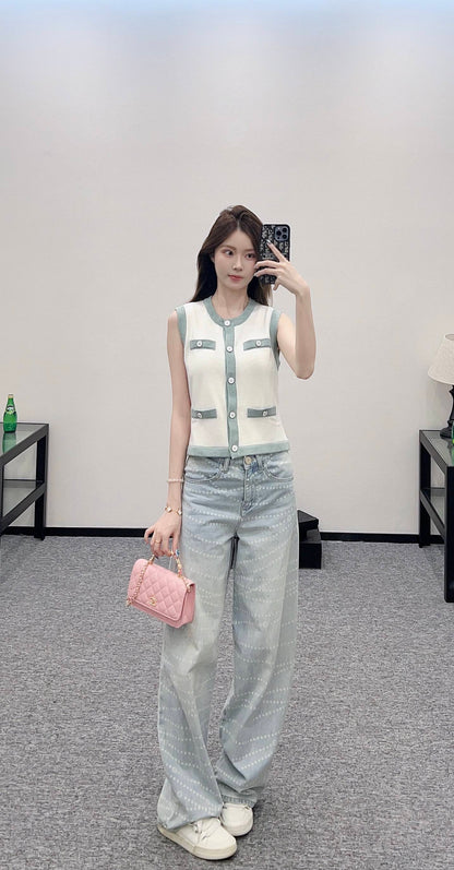 C*♥2025 new product Button knitted vest