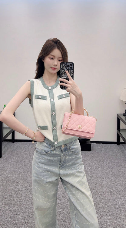 C*♥2025 new product Button knitted vest