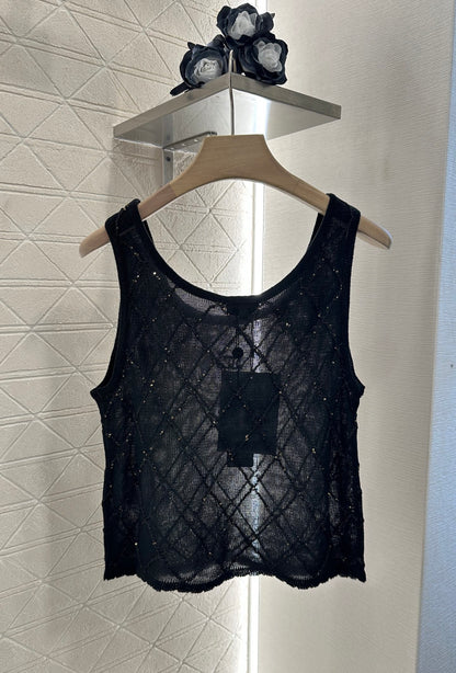C*♥2025 new product Diamond knitted vest