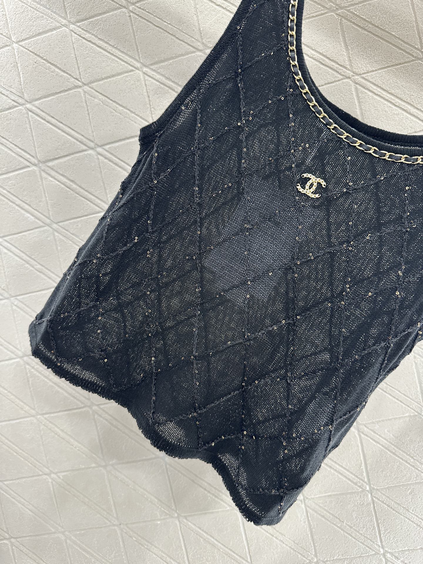 C*♥2025 new product Diamond knitted vest