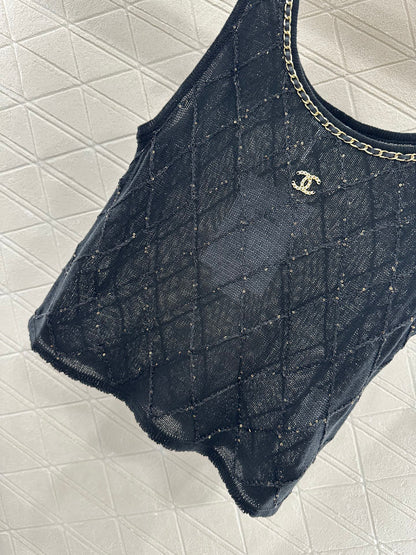 C*♥2025 new product Diamond knitted vest