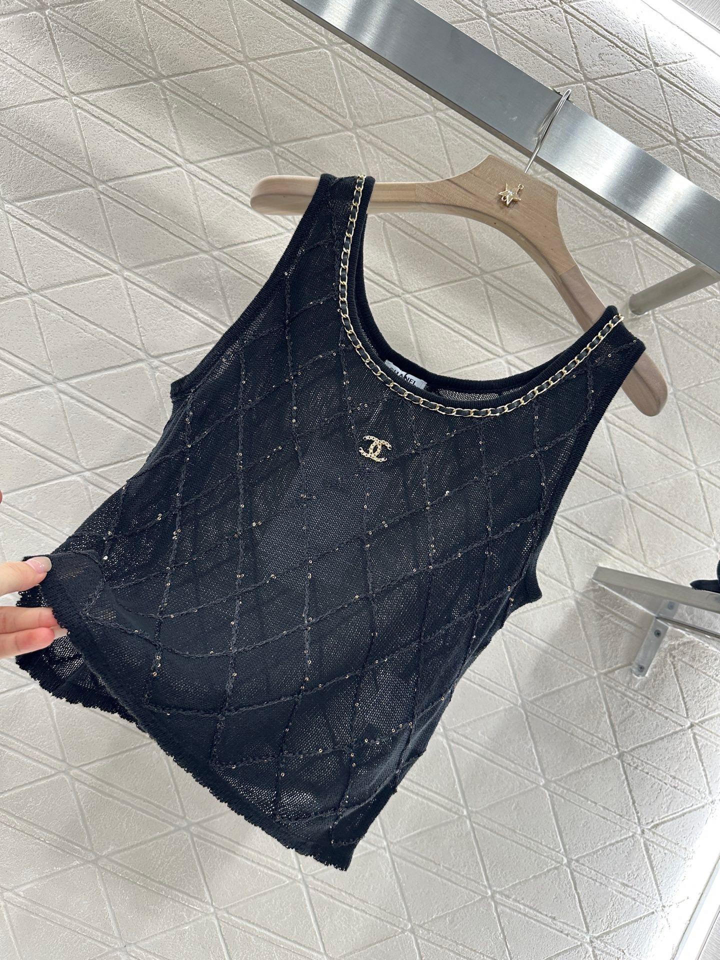 C*♥2025 new product Diamond knitted vest