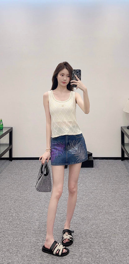 C*♥2025 new product Diamond knitted vest