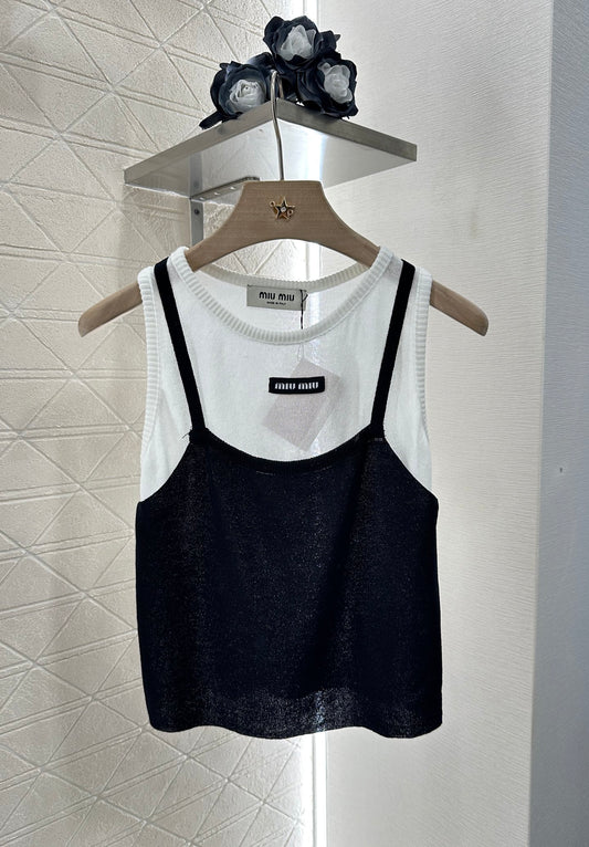 Mi*mi*♥2025 new product Fake two-piece vest