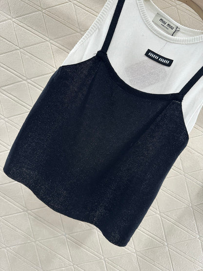 Mi*mi*♥2025 new product Fake two-piece vest