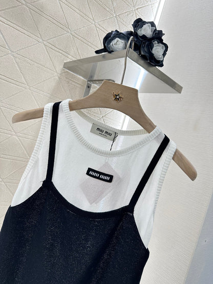 Mi*mi*♥2025 new product Fake two-piece vest