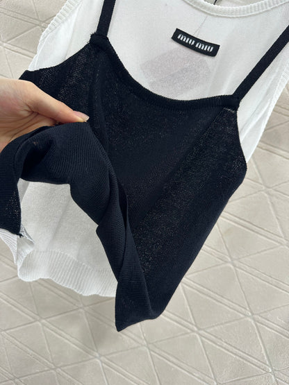 Mi*mi*♥2025 new product Fake two-piece vest