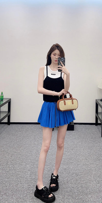 Mi*mi*♥2025 new product Fake two-piece vest