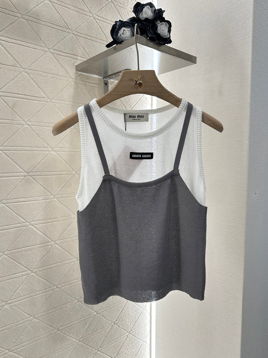 Mi*mi*♥2025 new product Fake two-piece vest