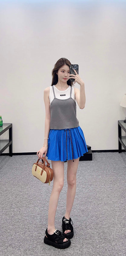 Mi*mi*♥2025 new product Fake two-piece vest