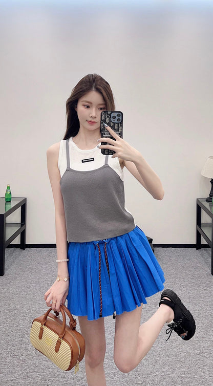 Mi*mi*♥2025 new product Fake two-piece vest