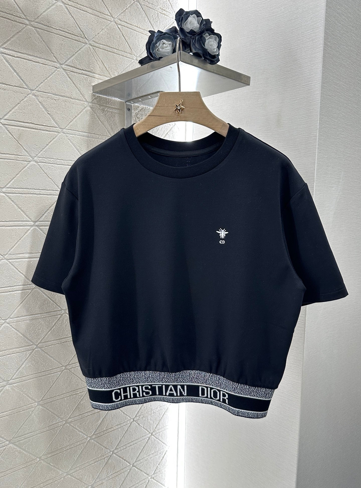 D*♥New arrival Round neck ribbon top and shorts set
