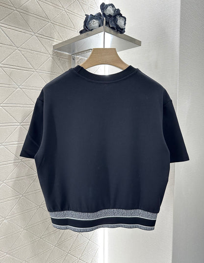 D*♥New arrival Round neck ribbon top and shorts set