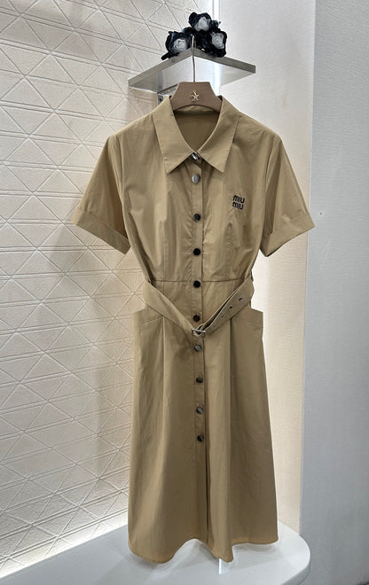Mi*mi*♥2025 new products Belt shirt dress