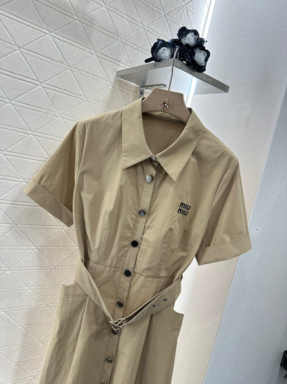 Mi*mi*♥2025 new products Belt shirt dress
