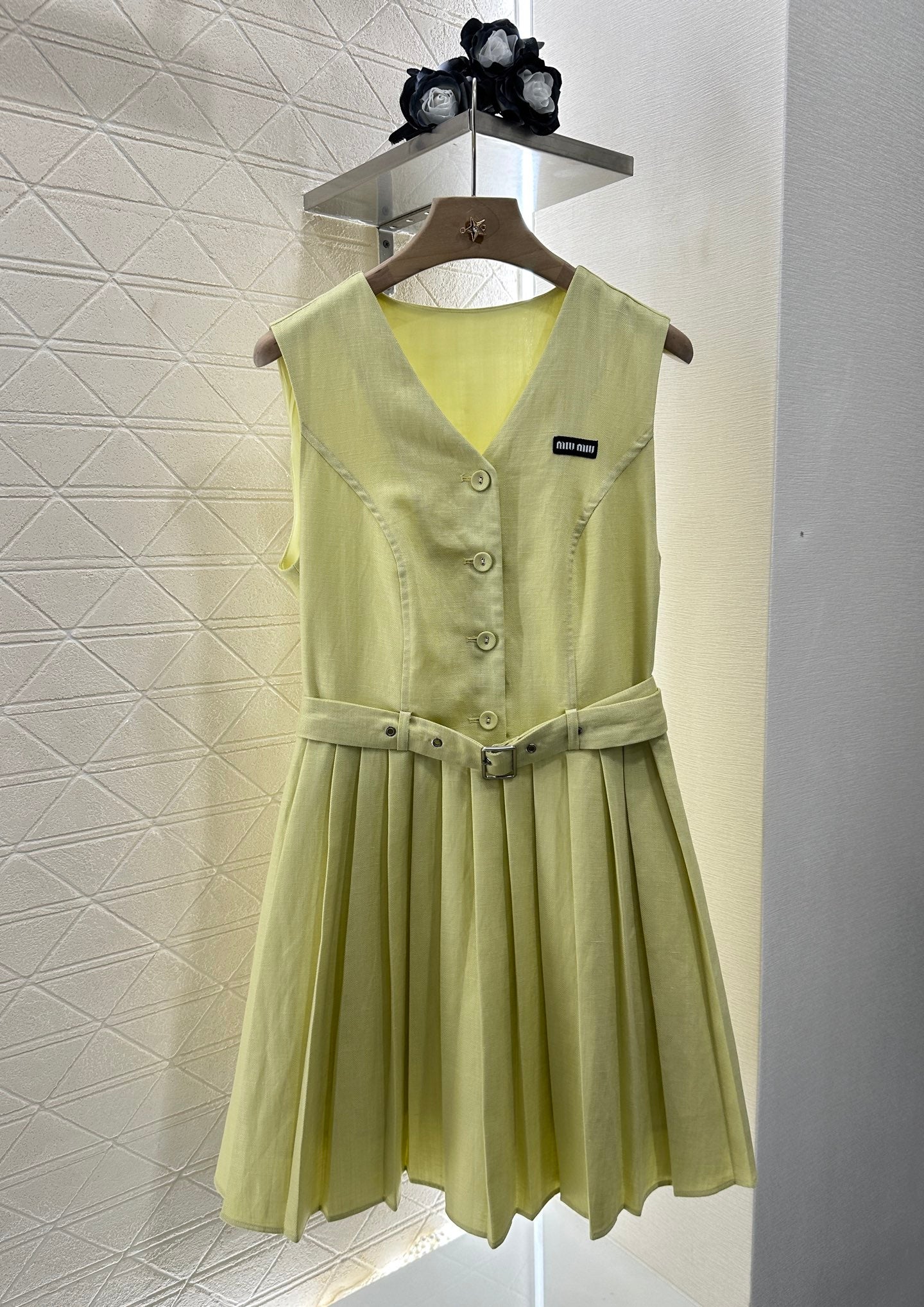 Mi*mi*♥2025 new product Belt pleated vest dress