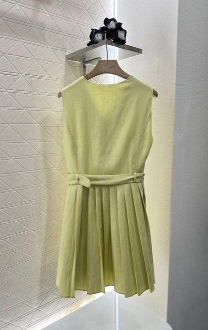 Mi*mi*♥2025 new product Belt pleated vest dress