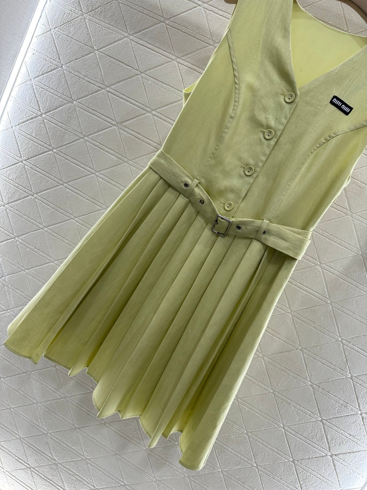 Mi*mi*♥2025 new product Belt pleated vest dress