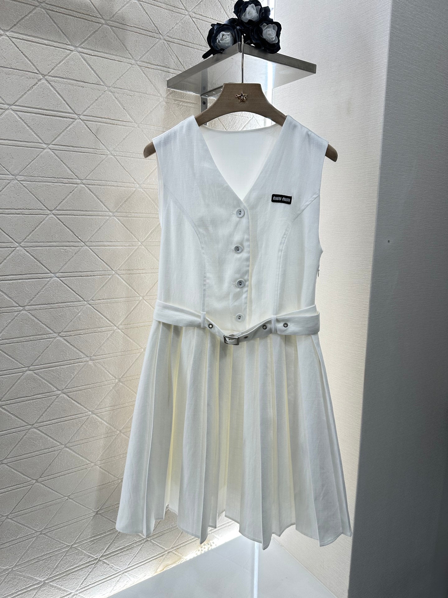 Mi*mi*♥2025 new product Belt pleated vest dress
