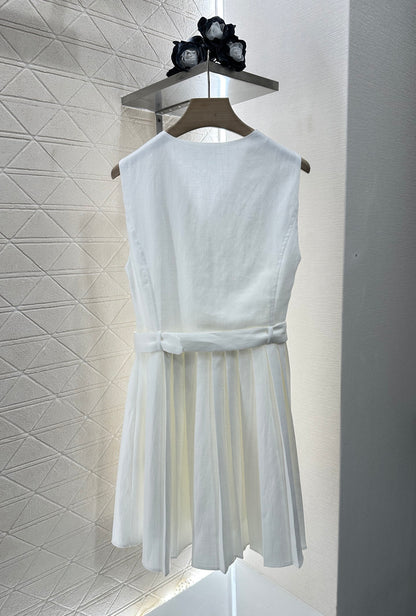 Mi*mi*♥2025 new product Belt pleated vest dress