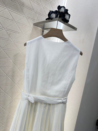 Mi*mi*♥2025 new product Belt pleated vest dress