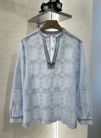 V*♥New Arrival Embroidered Outline Top and Shorts Set